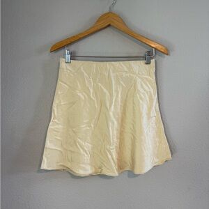 Cream Velvet Mini Skirt
